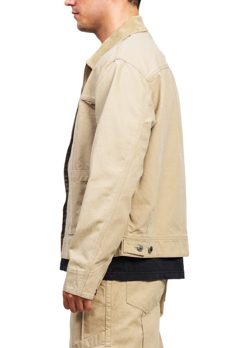 AlphaStyle Blun Zip-Up Work Jacket, Alternate, color, Khaki