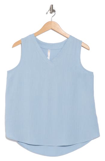 Renee C Linen V-neck Sleeveless Tank Top