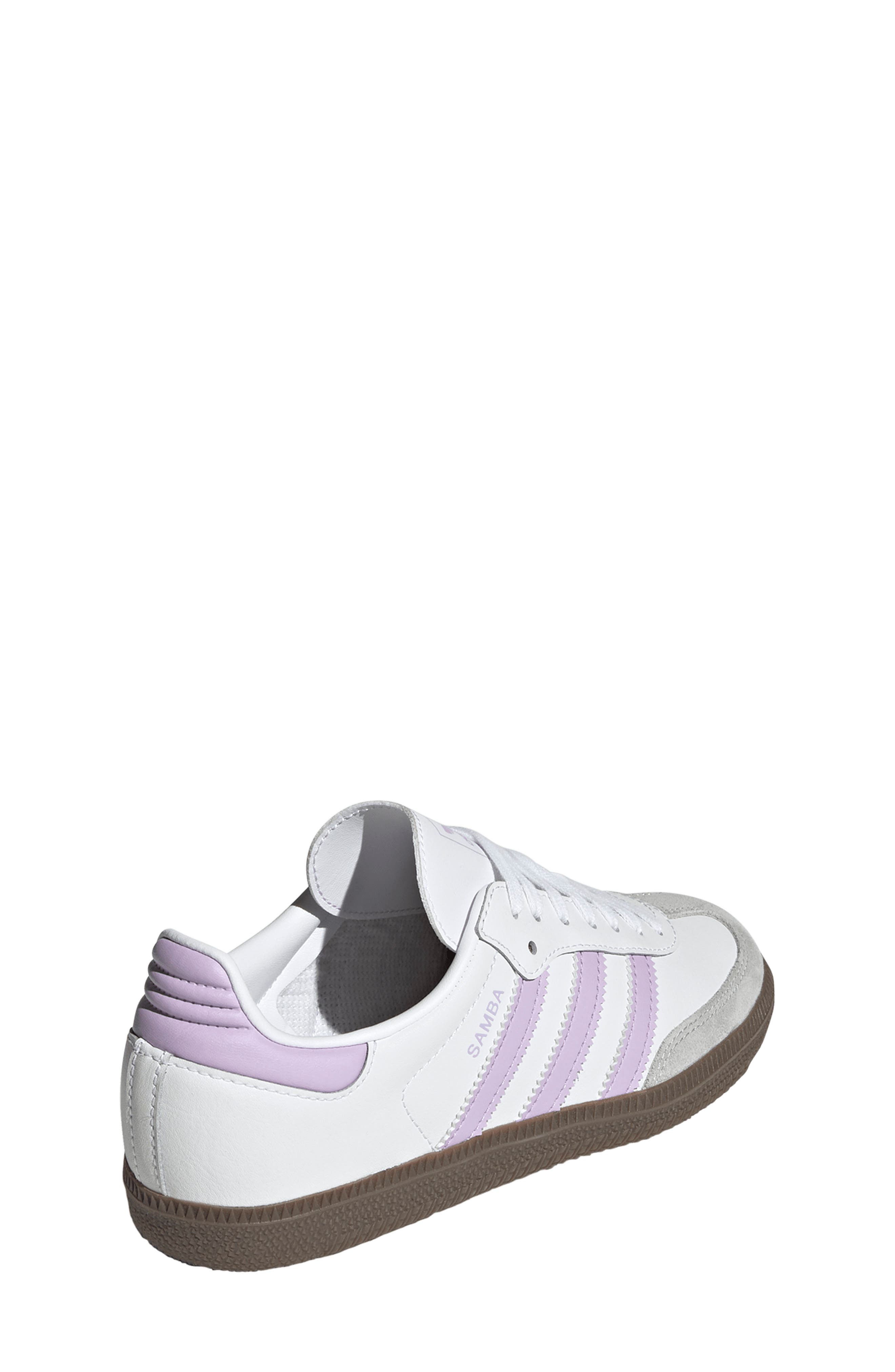 adidas Kids' Samba Sneaker, Alternate, color, White/ Powder Plum/ Gum