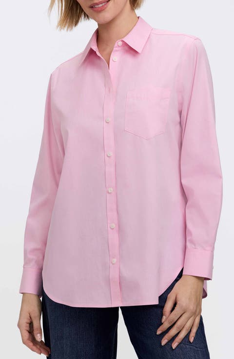 Non-Iron Boyfriend Button-Up Shirt