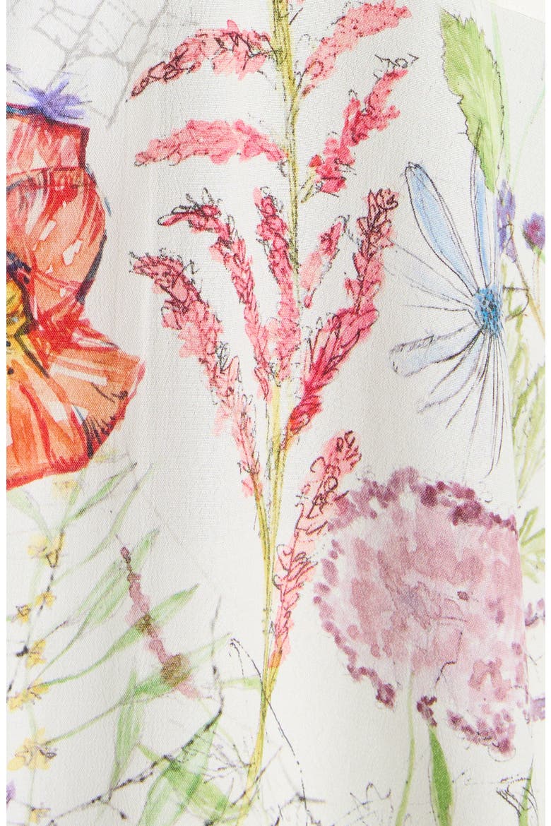 Meadow Floral Piped Pajama Shirt, Alternate, color, WHITE