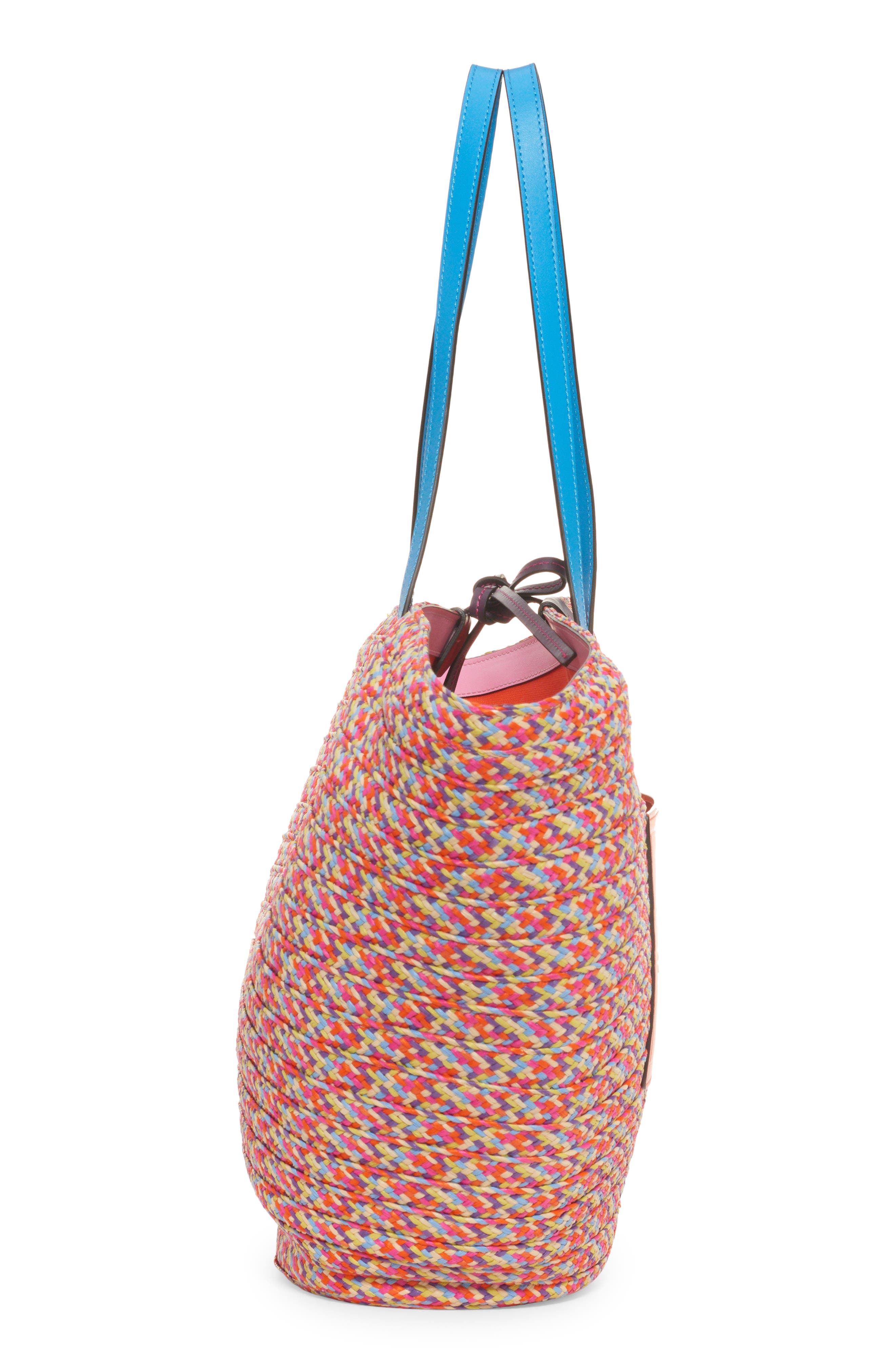 Etro Multicolor Woven Beach Tote, Alternate, color, 
