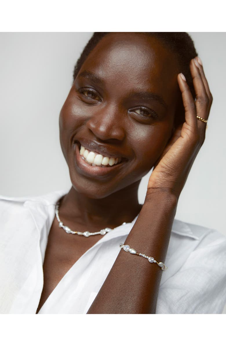 Monica Vinader Pearl Scatter Necklace, Alternate, color, 18Ct Gold Vermeil / Pearl