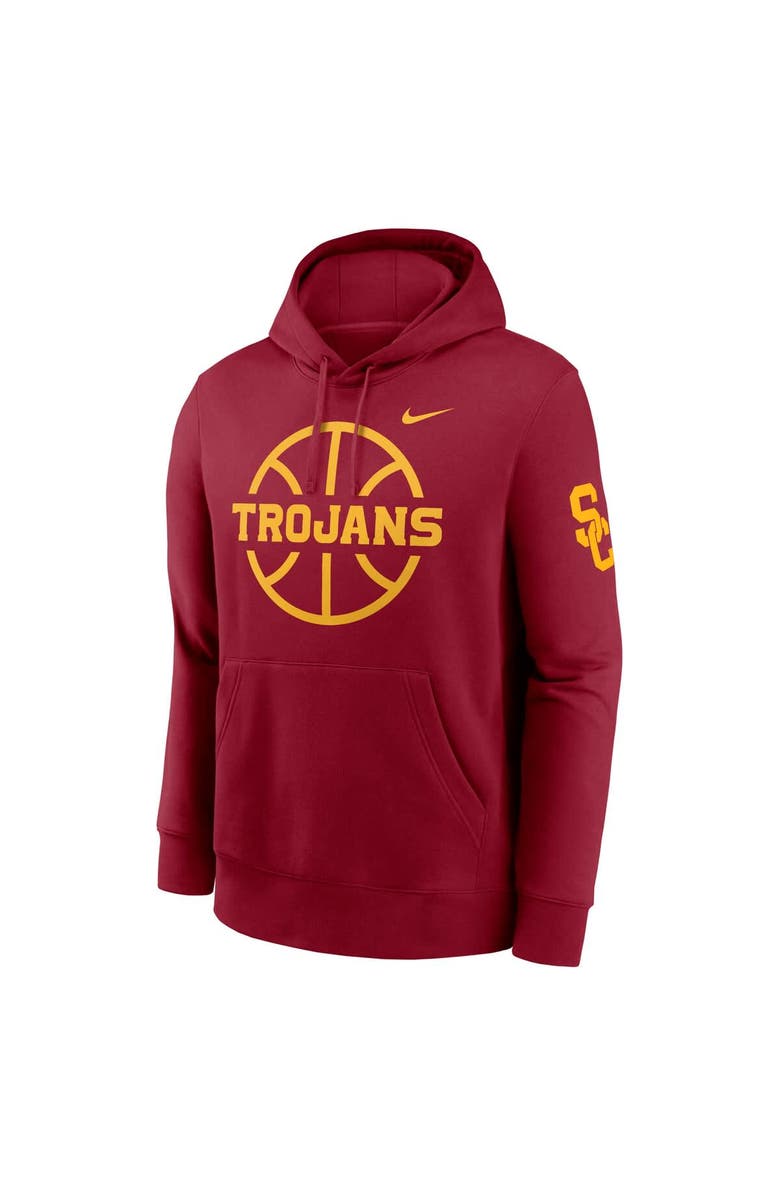 Nike Men's Nike  Cardinal USC Trojans Basketball Icon Club Fleece Pullover Hoodie, Alternate, color, Cardinal