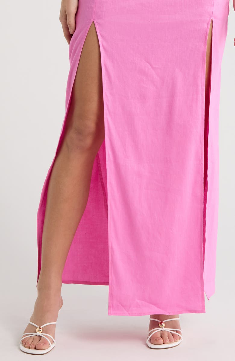 STAUD Costa Linen Blend Maxi Dress, Alternate, color, Orchid