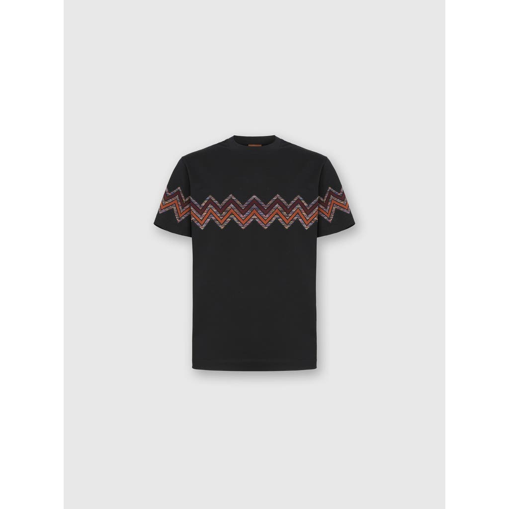 Missoni T-shirt With Maxi Chevron Insert In Black