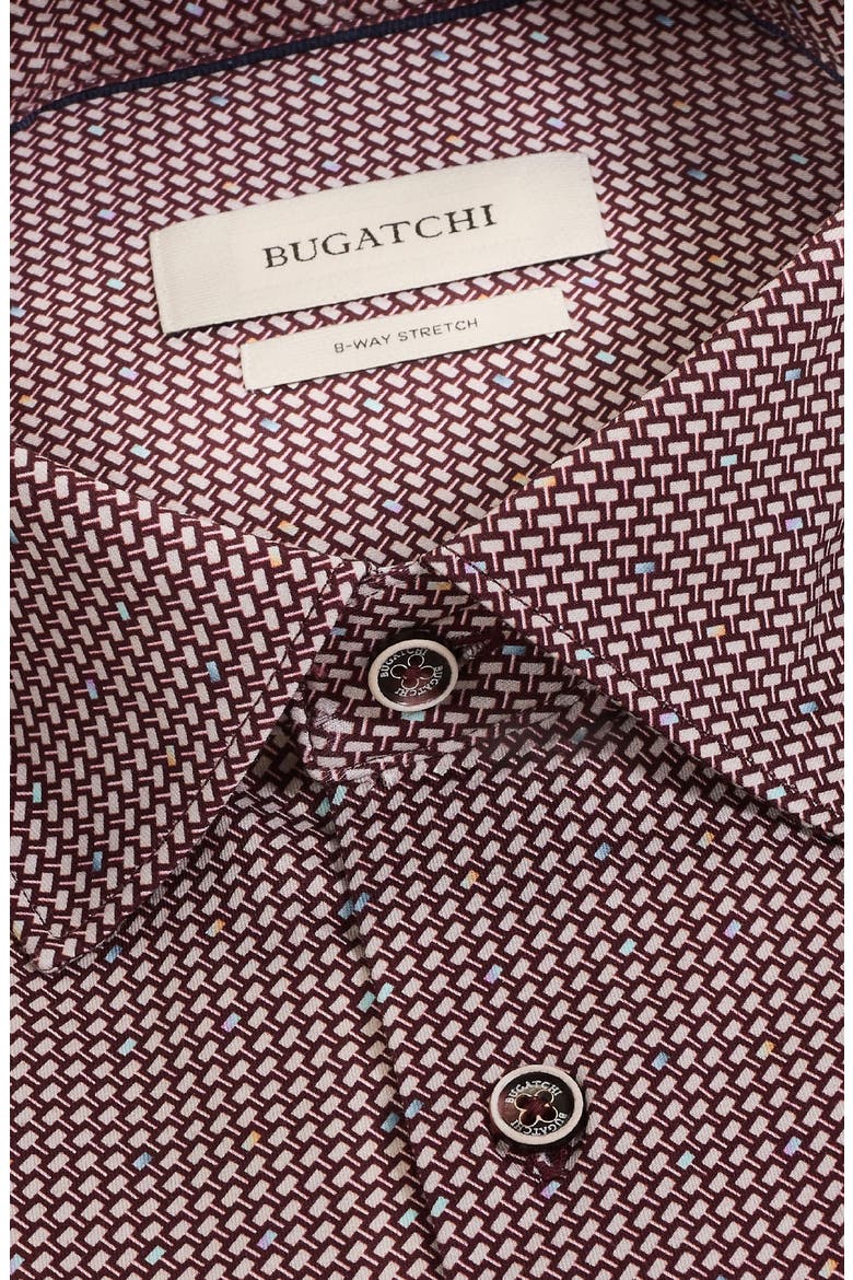 James OoohCotton® Micro Print Button-Up Shirt, Alternate, color, BURGUNDY