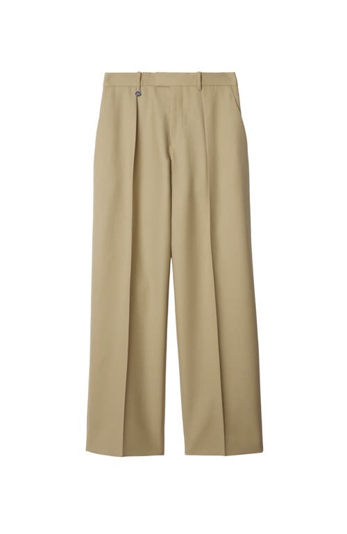 Burberry Wool Tailored Trousers In Flax
