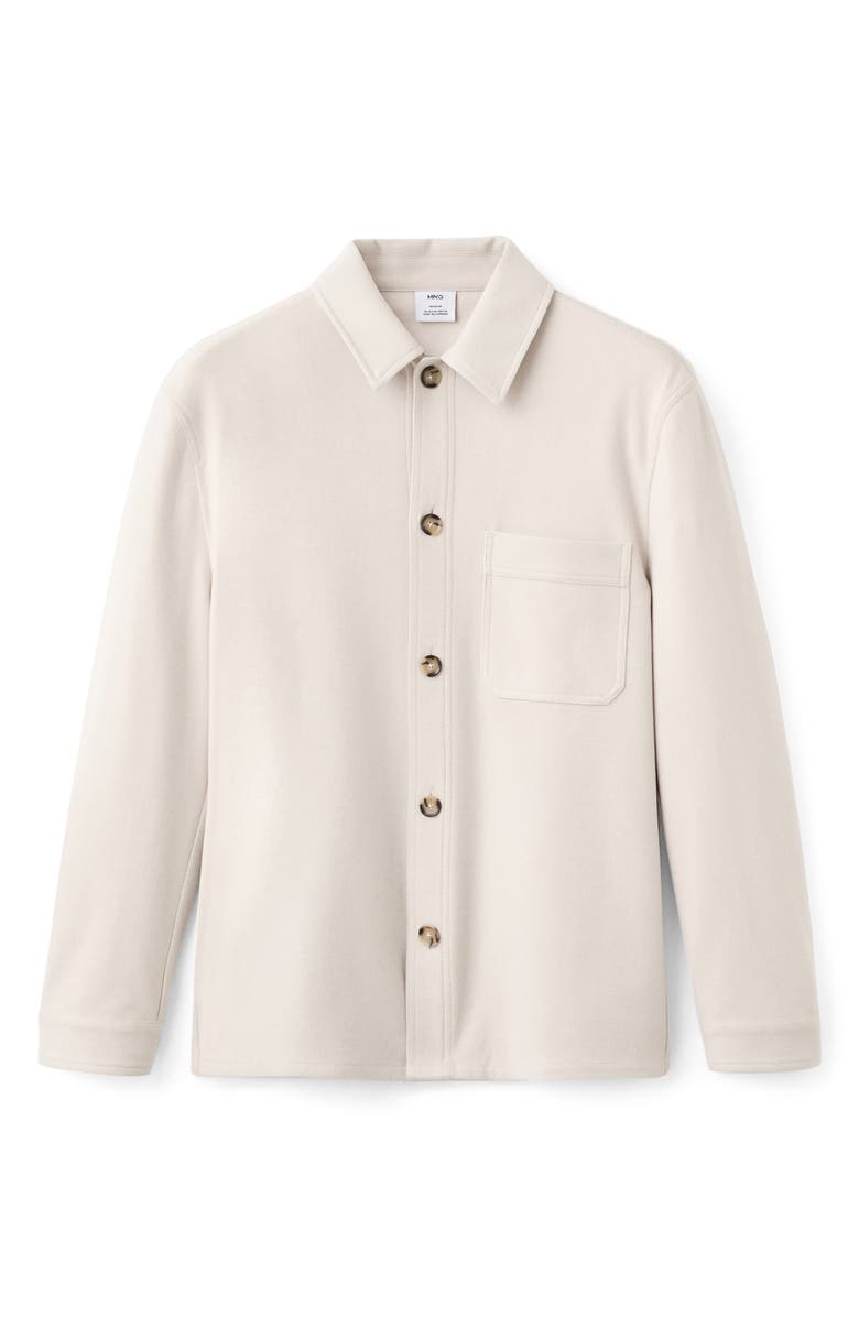 MANGO Regular Fit Flannel Overshirt, Alternate, color, Ecru