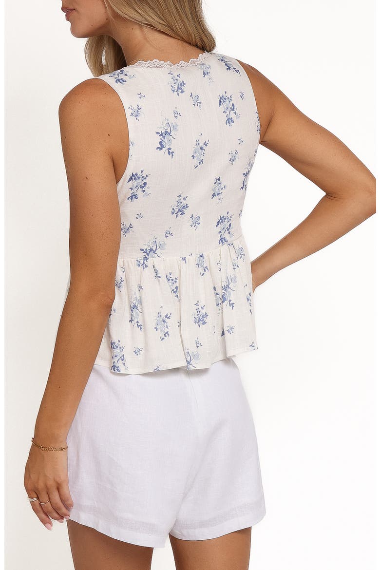 Aminta Floral Lace Trim Tank, Alternate, color, BLUE FLORAL