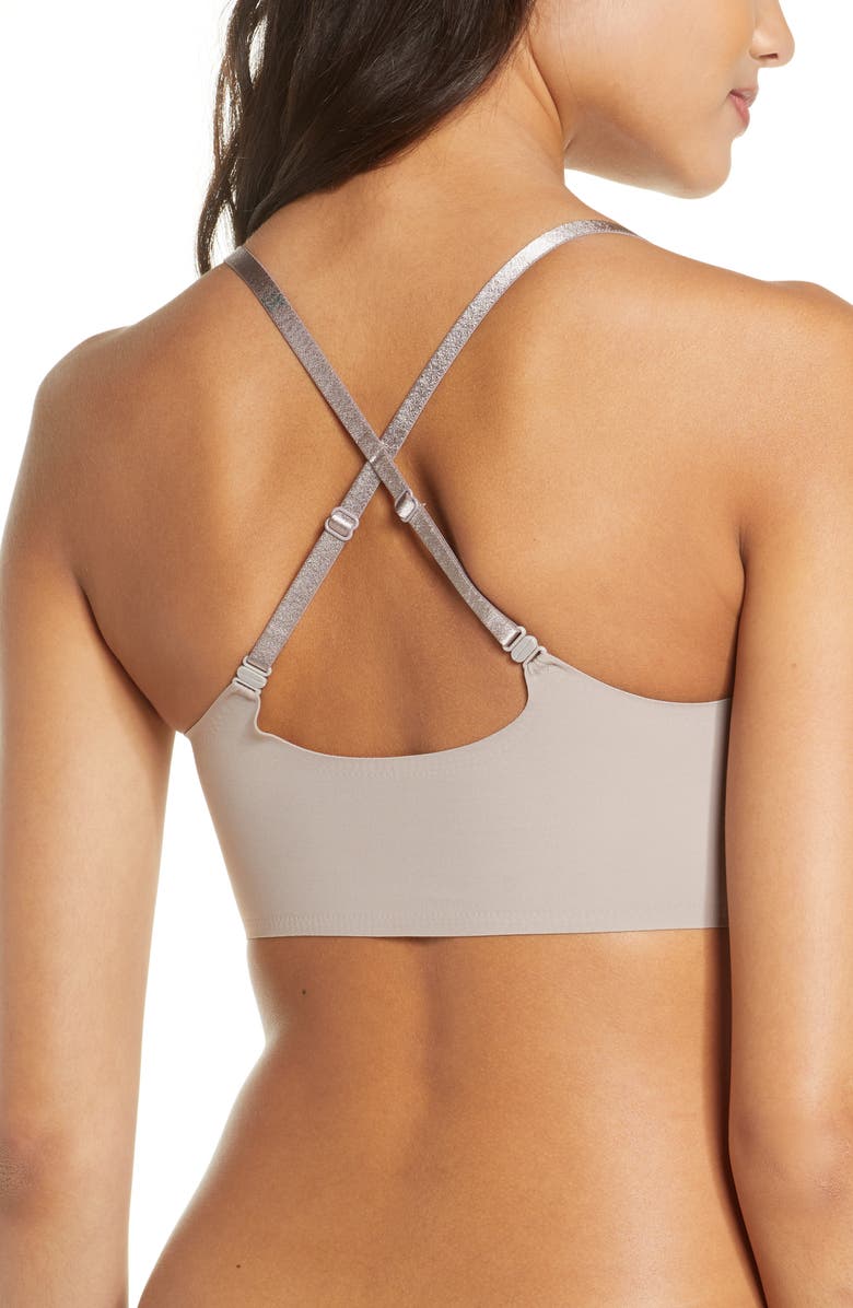 True & Co The True Body Triangle Convertible Strap Bralette, Alternate, color, Mink