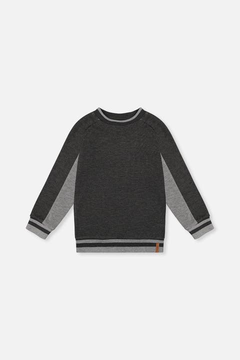 Ribbed Crew Neck Brushed Interior Sweatshirt