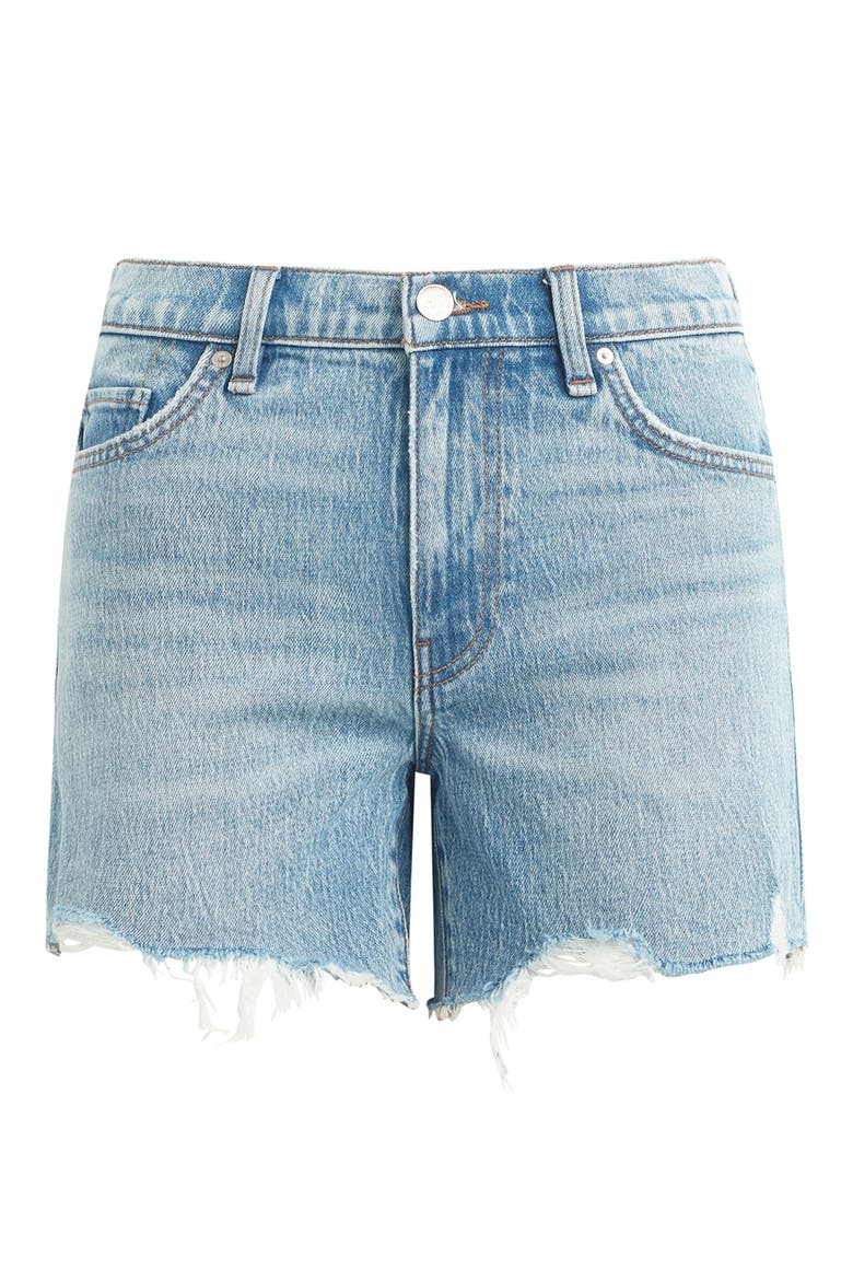 Devon High Waist Destroyed Hem Denim Shorts, Alternate, color, ANTHEM