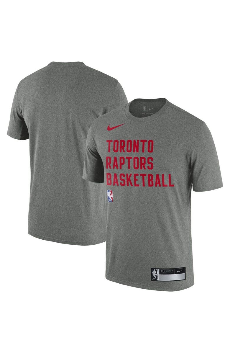 Nike Men's Nike Heather Gray Toronto Raptors 2023/24 Sideline Legend Performance Practice T-Shirt, Main, color, 