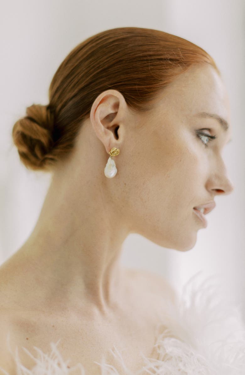 Freya Rose Rose Baroque Pearl Drops, Alternate, color, Gold