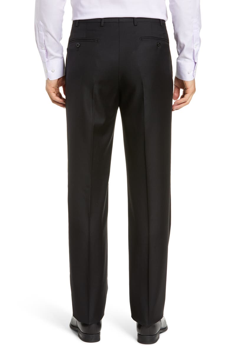 Zanella Todd Relaxed Fit Flat Front Solid Wool Dress Pants, Alternate, color, 