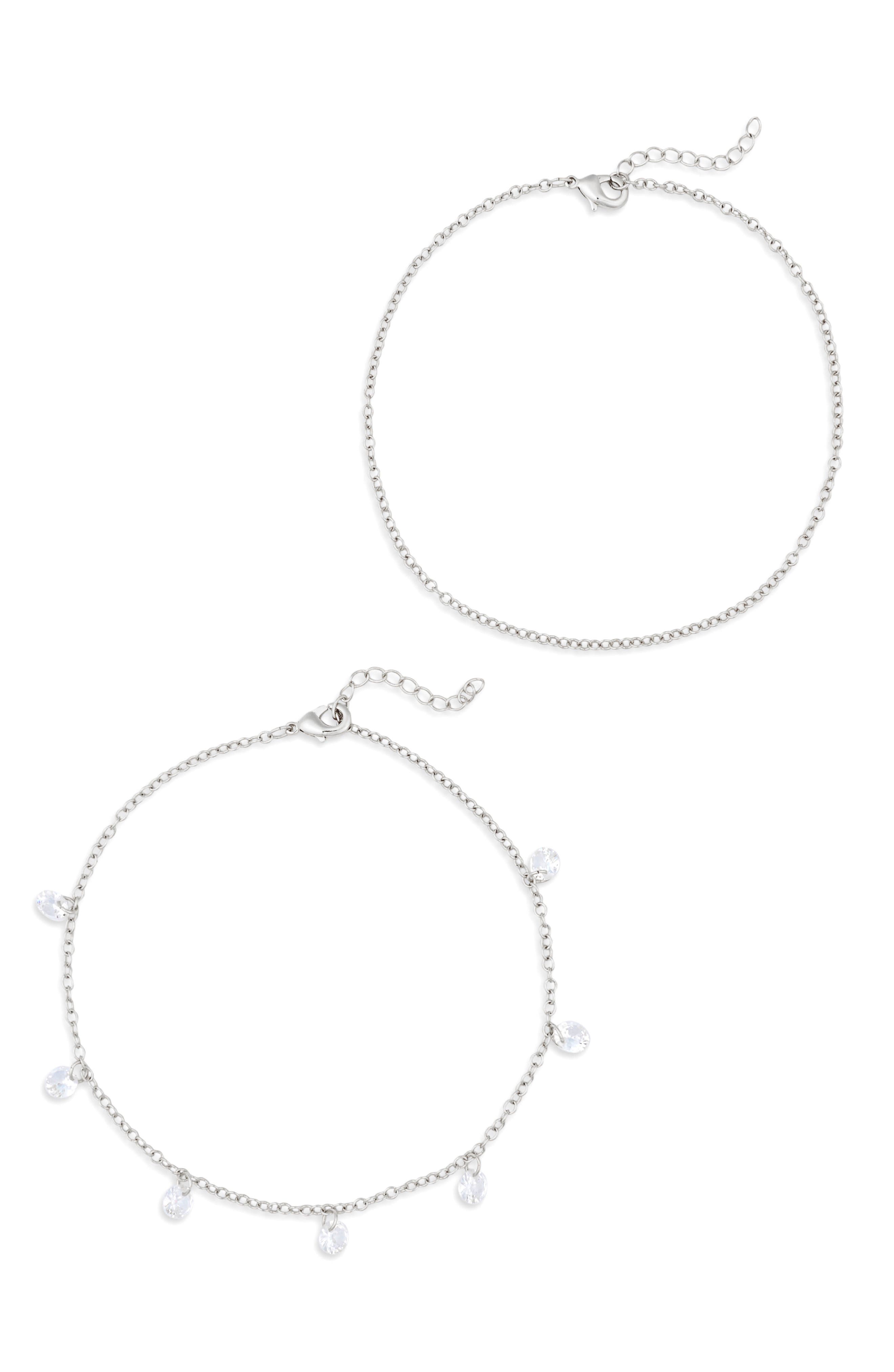 NORDSTROM RACK Cubic Zirconia Charm Anklet