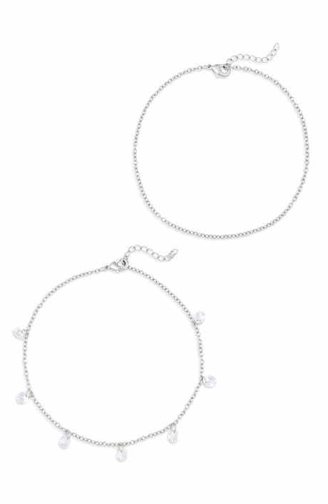 NORDSTROM RACK Cubic Zirconia Charm Anklet