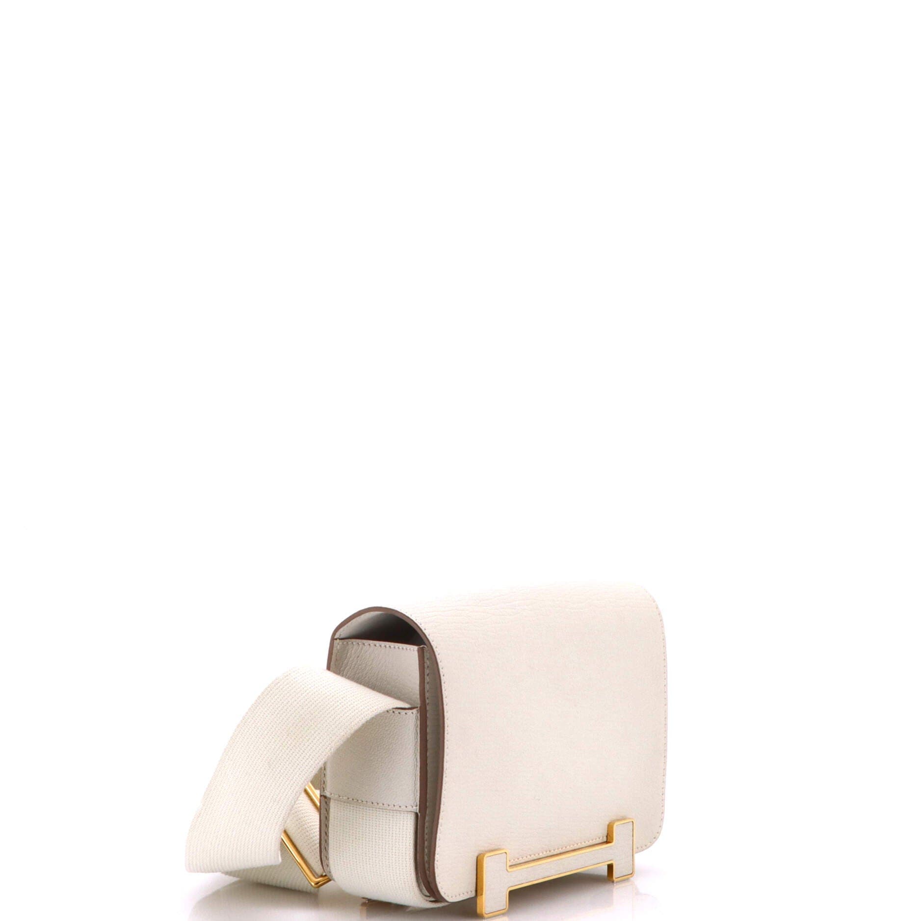 Pre-Owned Hermes Geta Bag Chevre Mysore, Alternate, color, Gris Pale