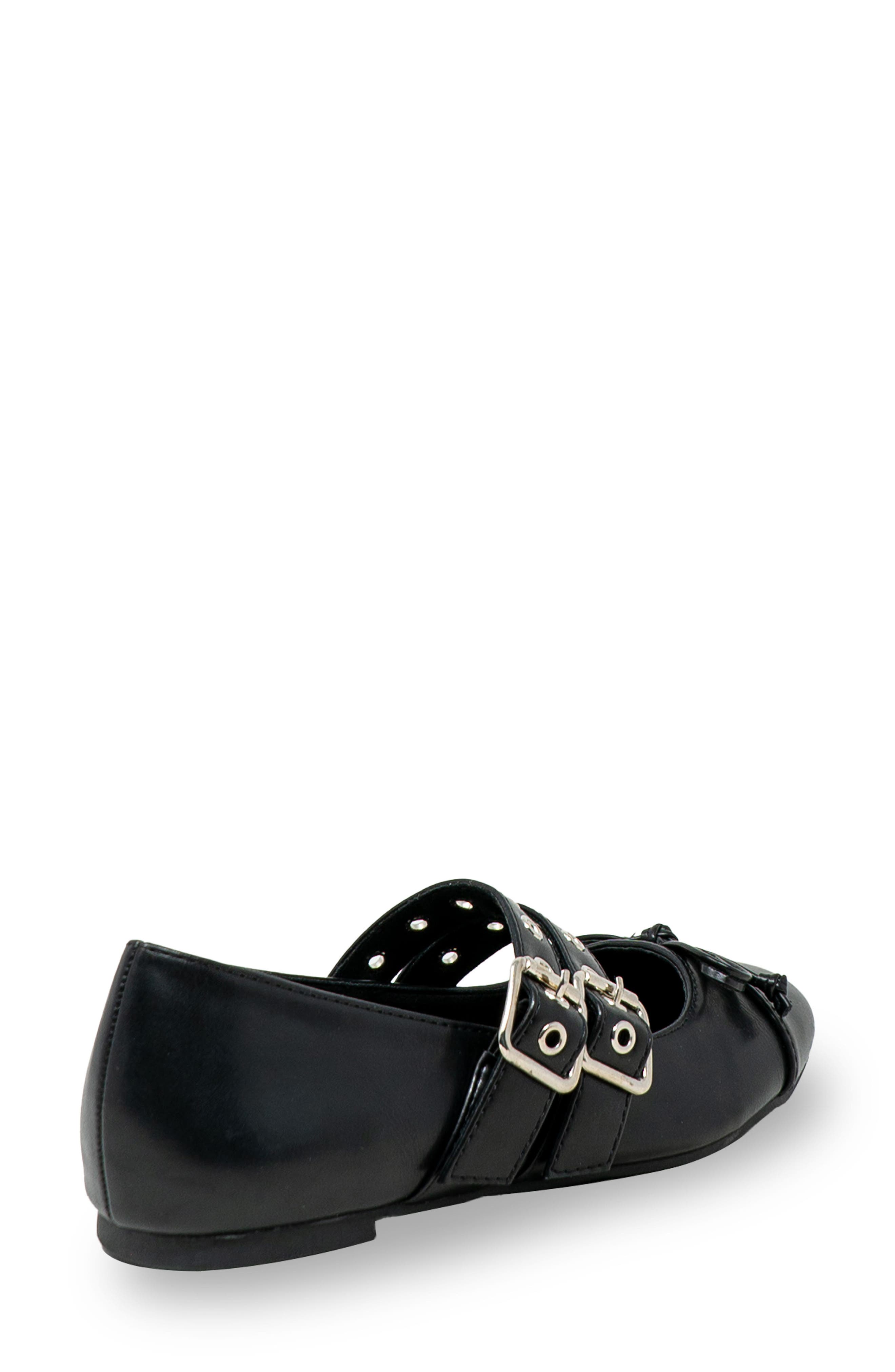 CHASE AND CHLOE Double Moto Belt Strap Ballet Flat, Alternate, color, 