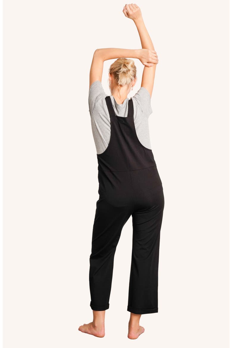 Imogen Maternity Overalls, Alternate, color, BLACK