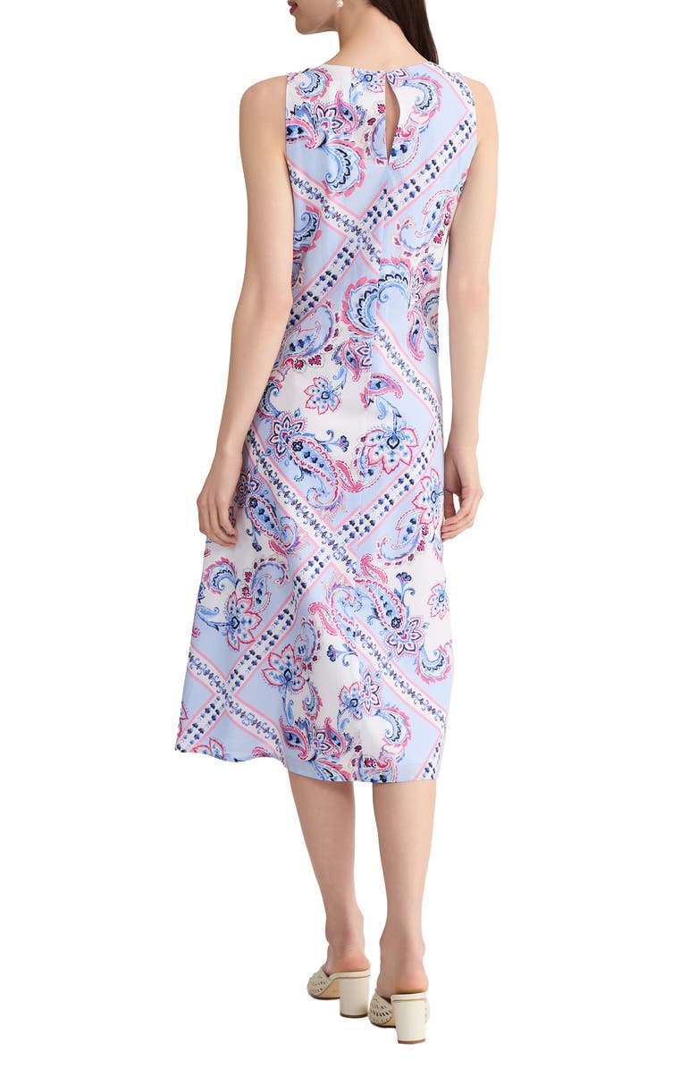 Jones New York Paisley Print Sleeveless Midi Dress, Alternate, color, Breeze Blue Multi