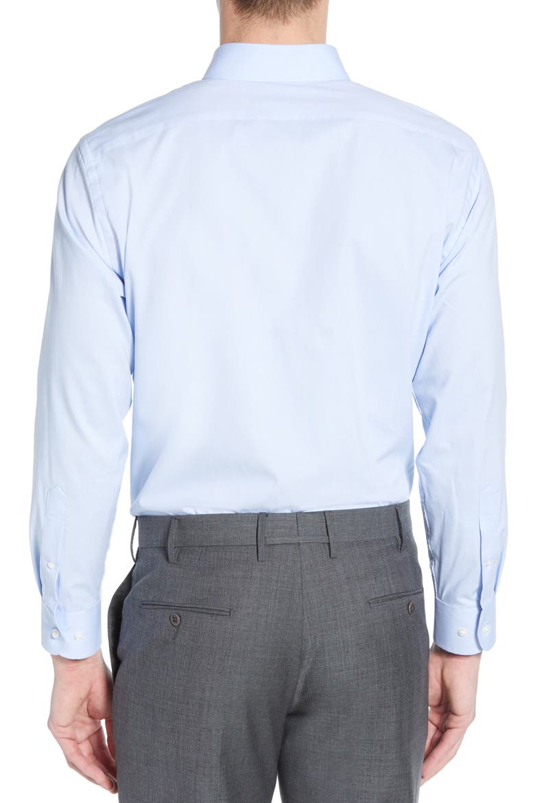 Tech-Smart Trim Fit Stretch Pinpoint Dress Shirt, Alternate, color, BLUE XENON