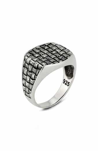 Yield of Men Men's Basketweave Signet Ring