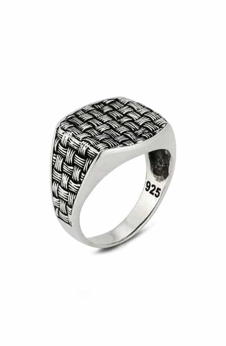 Yield of Men Men's Basketweave Signet Ring