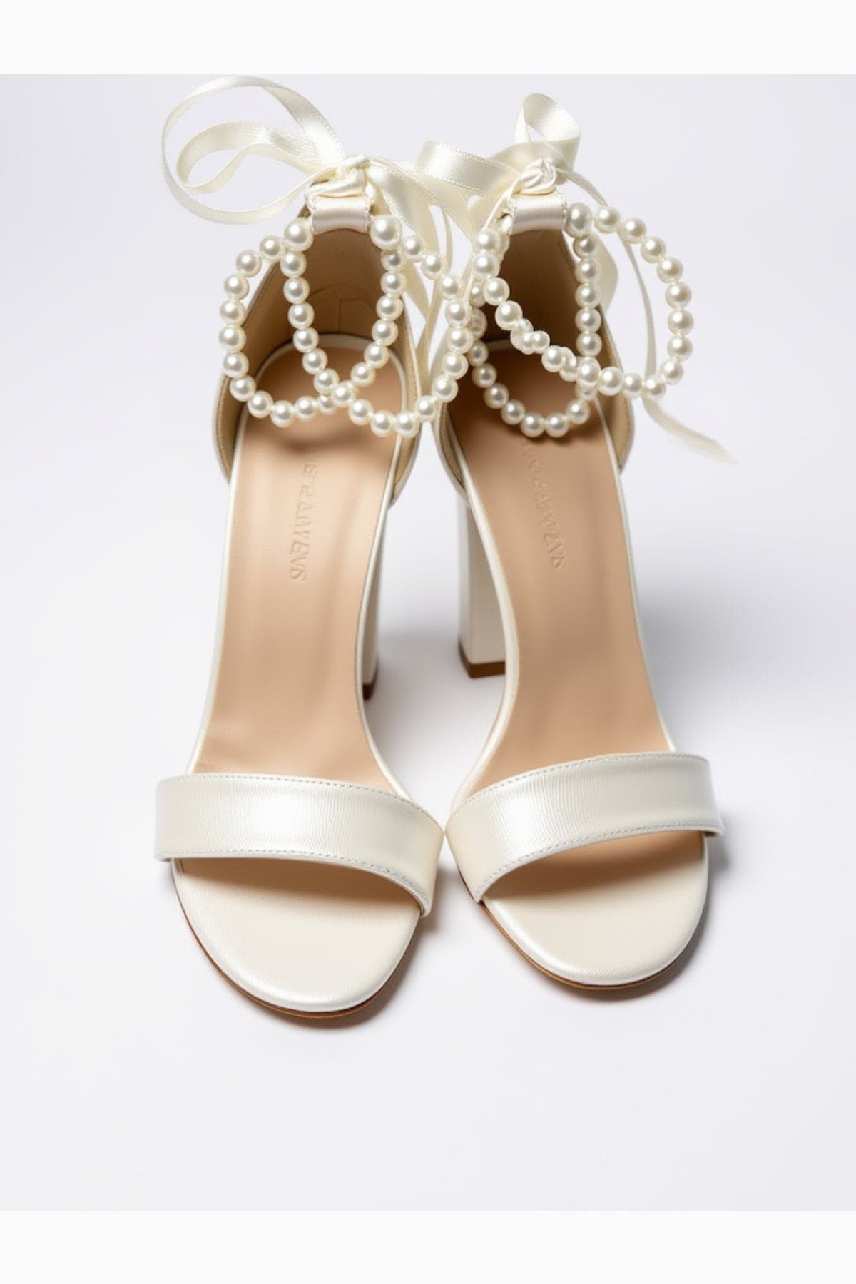 Forever & Always Shoes Caelis Pearl Ankle Strap Block Heel Sandal, Alternate, color, Ivory