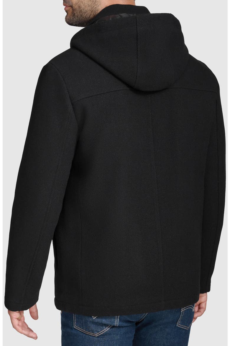 Wool Blend Hooded Field Jacket, Alternate, color, BLACK