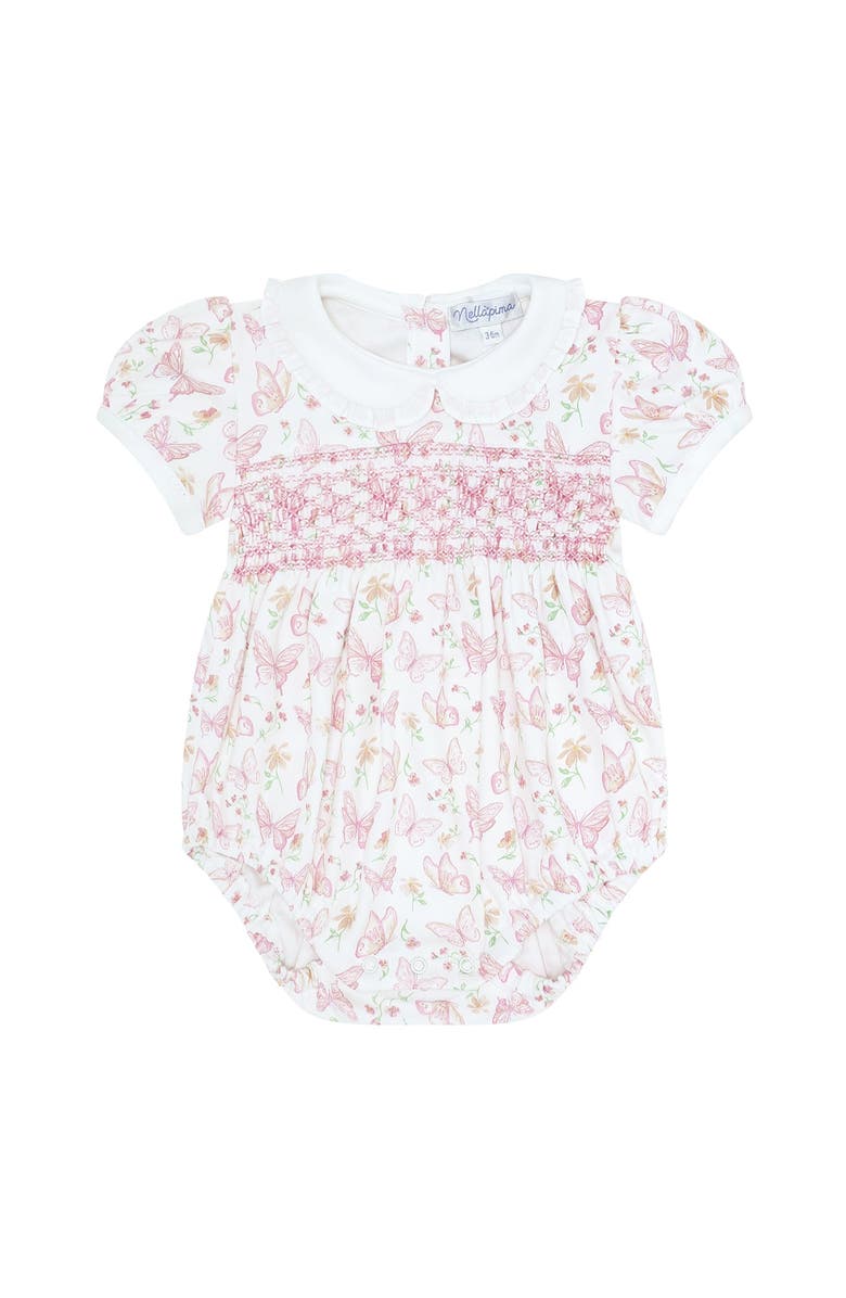 Nellapima Butterflies Print Smocked Bubble - Baby, Main, color, Pink
