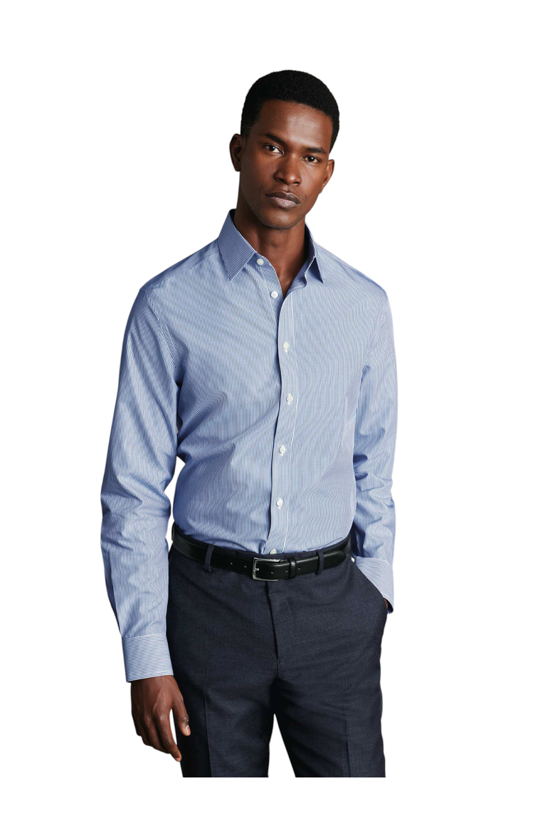 Non-Iron Bengal Stripe Shirt, Main, color, Navy