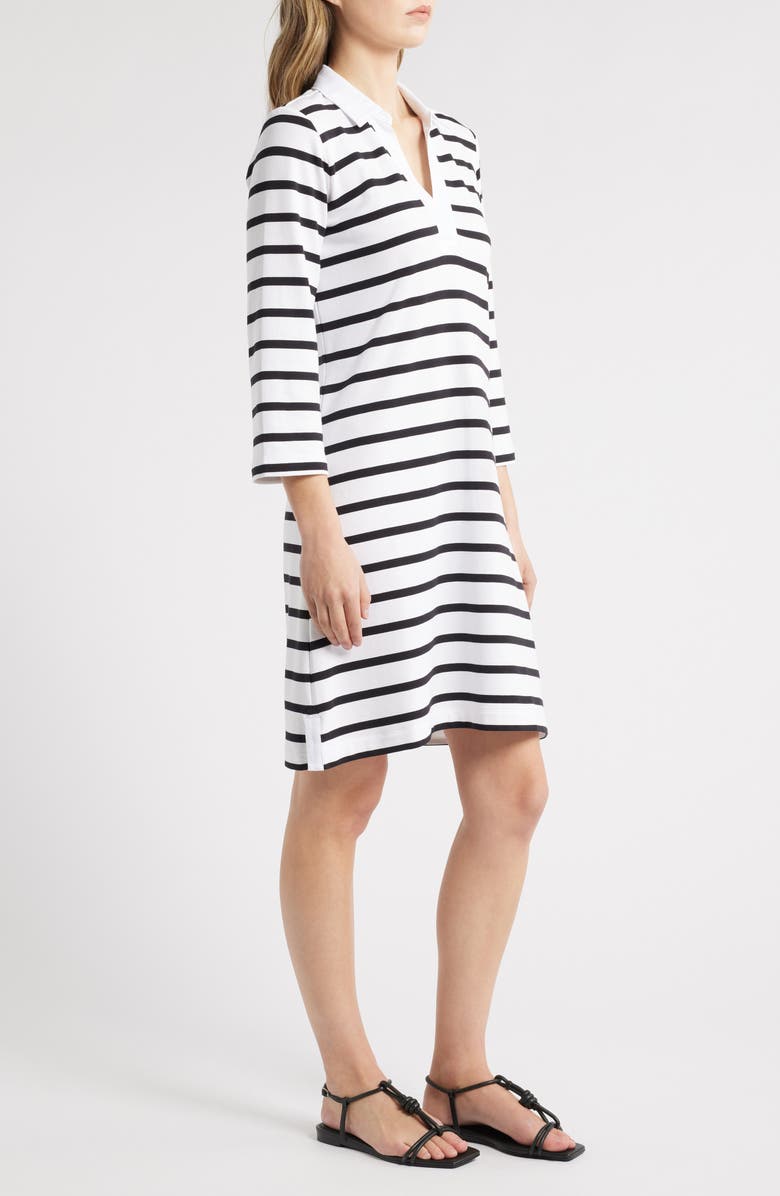 Hatley Stripe Long Sleeve Johnny Collar Knit Dress, Alternate, color, 