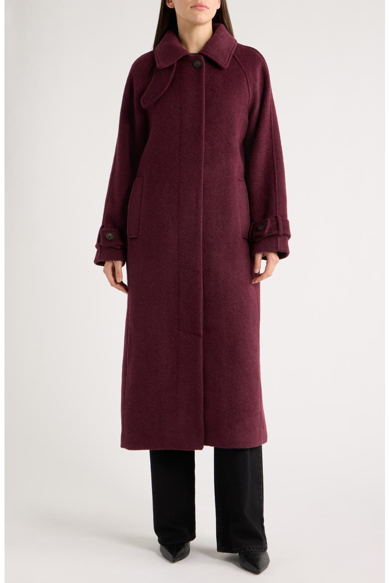 Relaxed Double Breasted Coat, Alternate, color, CHERRY LACQUER