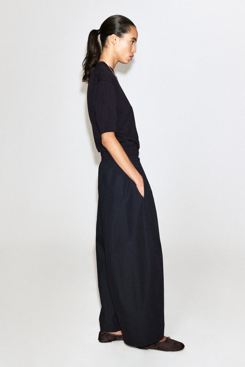 Elasticated Barrel-leg Pants, Alternate, color, NAVY