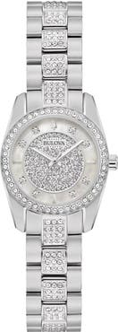 BULOVA Mother-of-Pearl & Crystal Bracelet Strap Watch, 23.5mm
