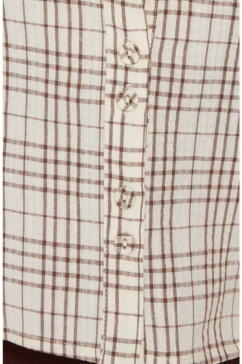 Cottesloe Plaid Cotton Button-Up Shirt, Alternate, color, BROWN CHECK