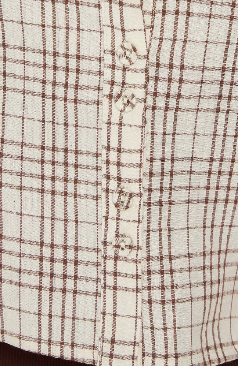 Princess Polly Cottesloe Plaid Cotton Button-Up Shirt, Alternate, color, 