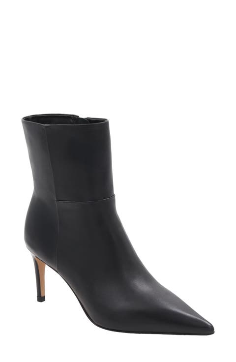 Bria Leather Pointed Toe Ankle Bootie
