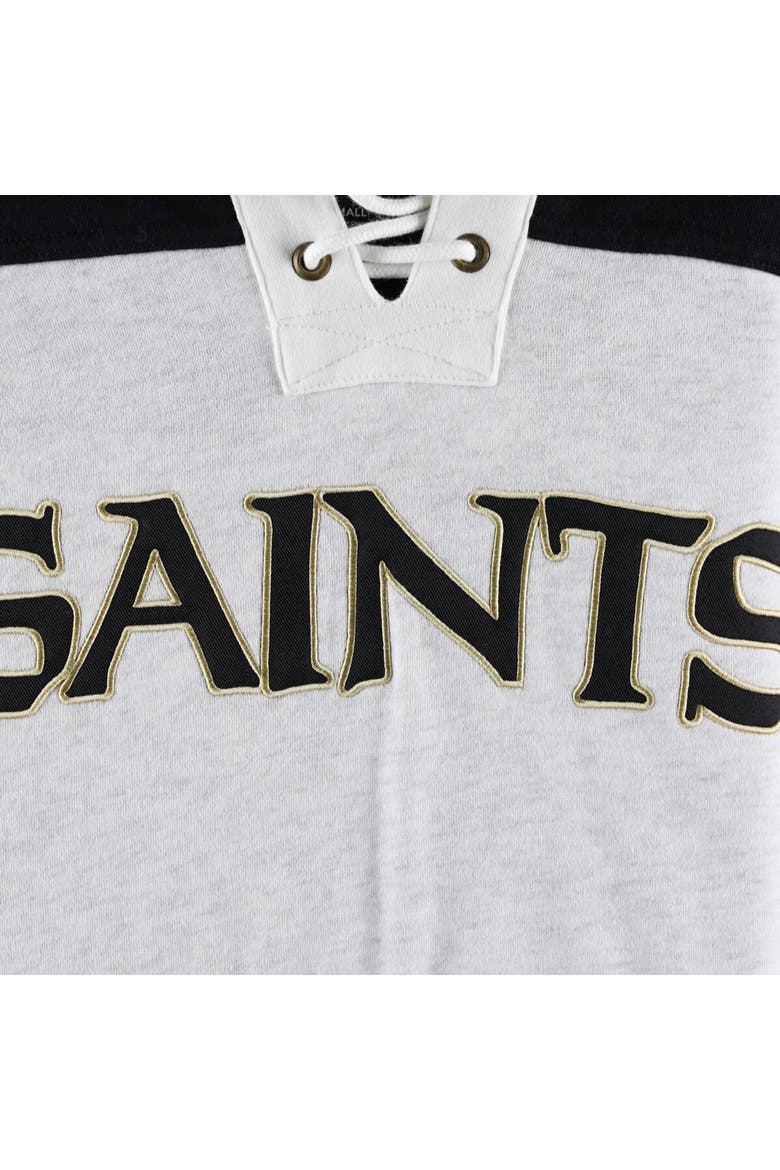 Men's '47 New Orleans Saints Heather Gray Gridiron Lace-Up Pullover Hoodie, Alternate, color, Gray