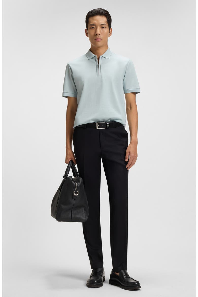 Paras Quarter Zip Cotton Polo, Alternate, color, OPEN BLUE