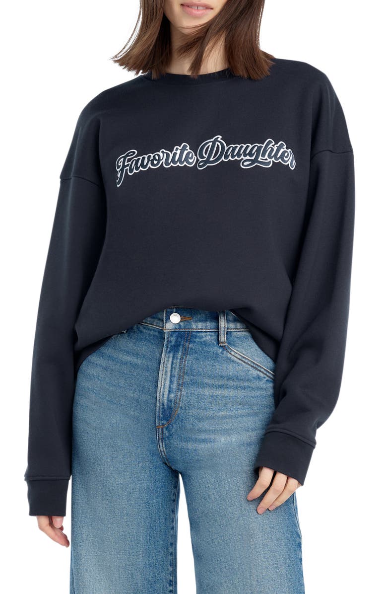 Favorite Daughter The Varsity Sweatshirt, Main, color, Navy/ White