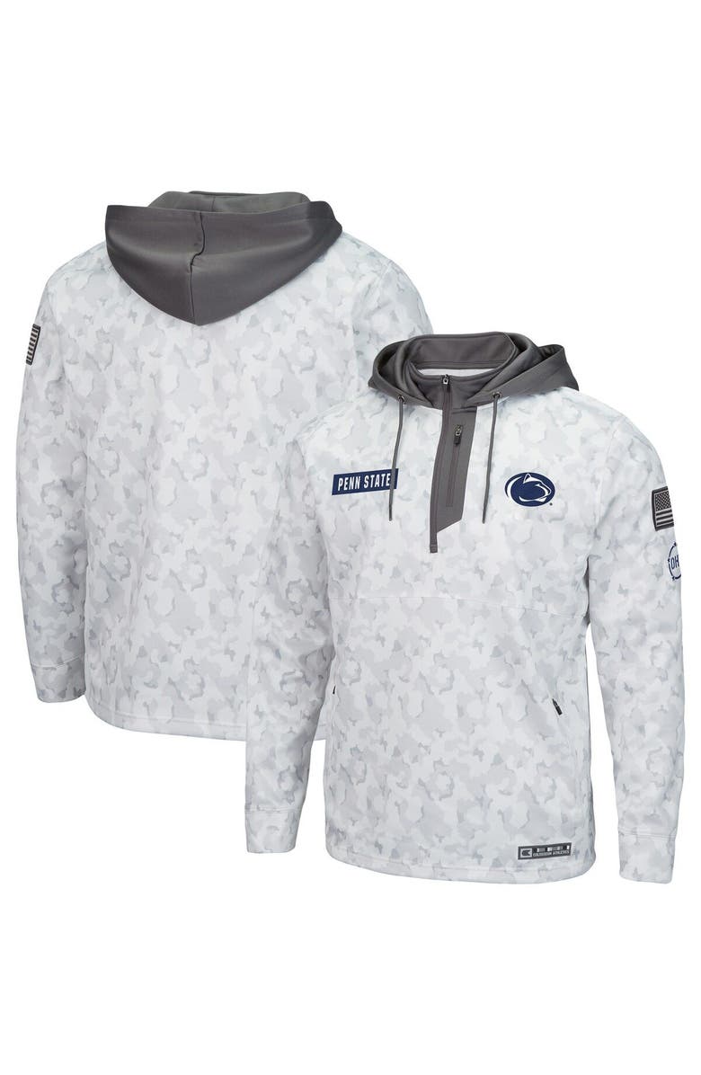 COLOSSEUM Men's Colosseum Arctic Camo Penn State Nittany Lions OHT Military Appreciation Quarter-Zip Hoodie, Main, color, 