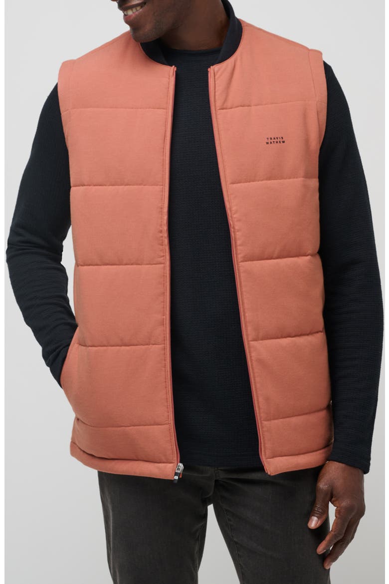 Climate Drop Quilted Vest, Main, color, HEATHER COPPER