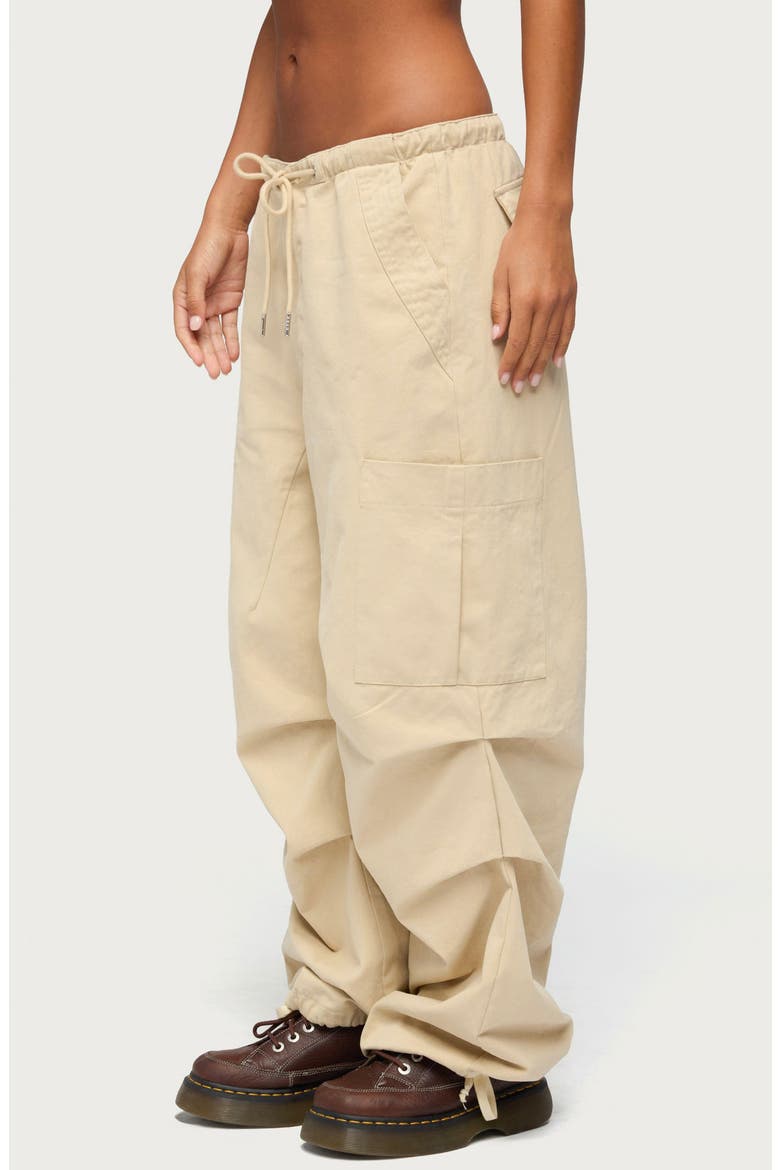 Emzi Baggy Cotton Cargo Pants, Alternate, color, BEIGE