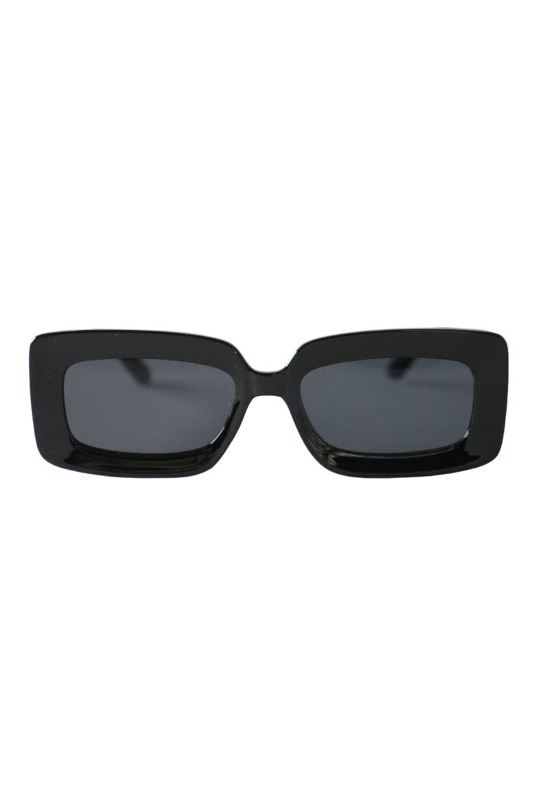 River 51mm Polarized Rectangular Sunglasses, Main, color, BLACK/ BLACK