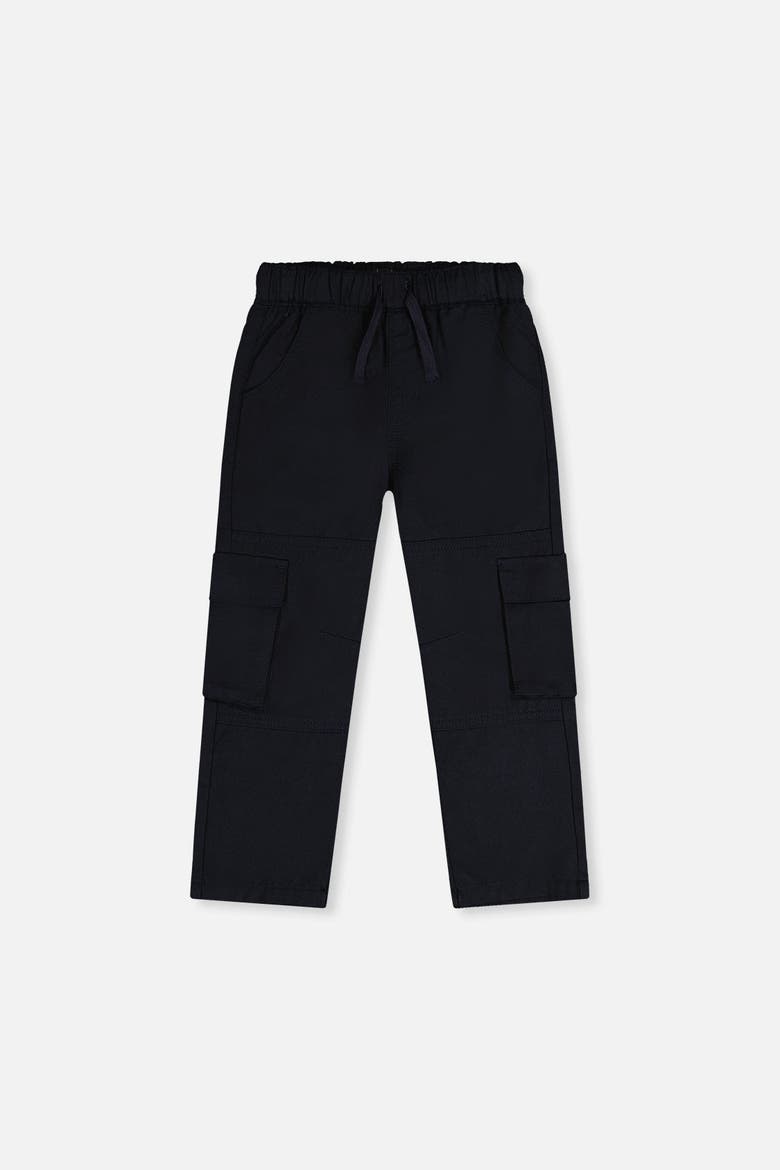 Twill Cargo Pocket Elastic Drawstring Waist Pants, Main, color, Dark Blue