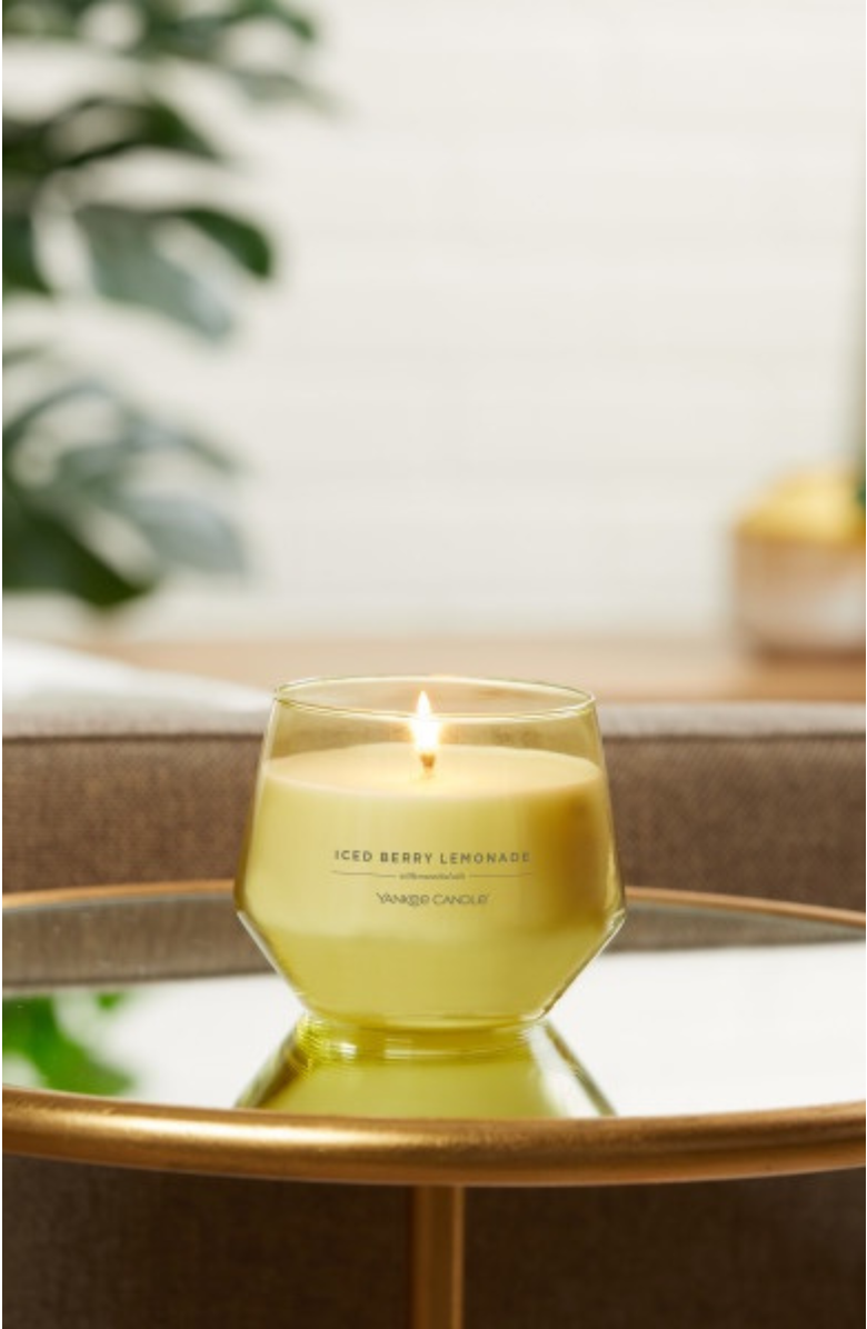 YANKEE CANDLE Iced Berry Lemonade Studio Candle with Essential Oils, Set of 2, Alternate, color, Yellow