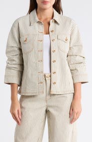 Democracy Stripe Ruched Sleeve Jacket